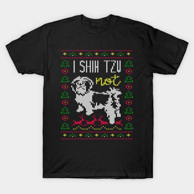 I Shih-Tzu Not Ugly Christmas Sweater T-Shirt by SolarFlare